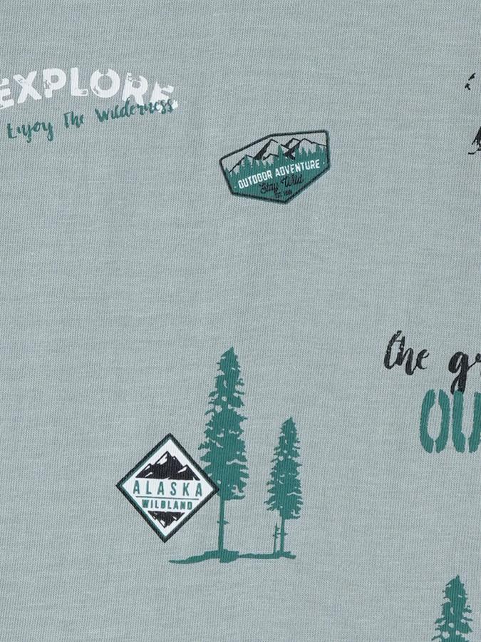 Boys Cotton Regular Fit Crew Neck Graphic T-shirt