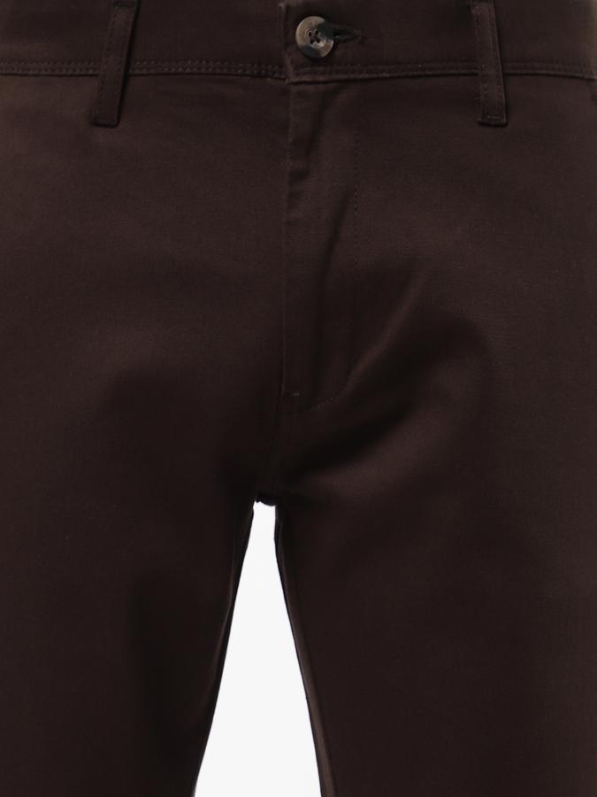 R&B Men Brown Casual Trousers image number 3