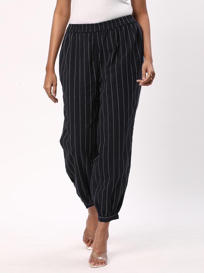Women Relaxed Fit Striped Pants image number 0