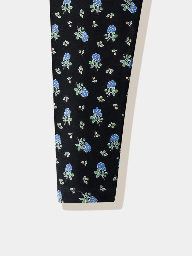 Girls Cotton Blend Skinny Fit Elastic Waist Printed Leggings