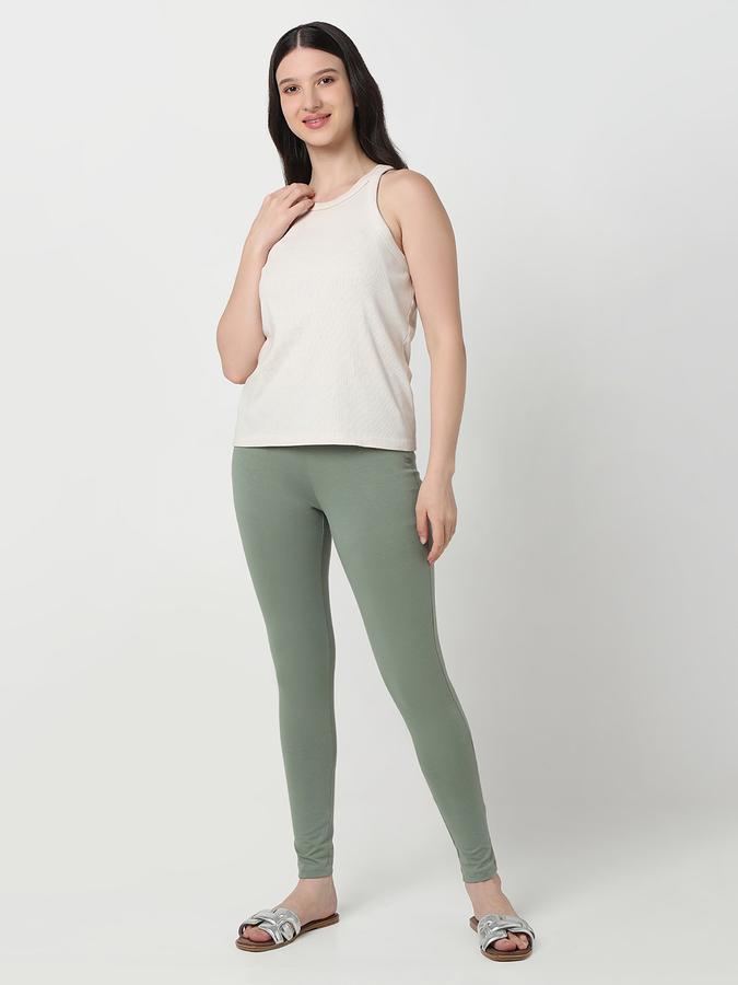 Women Cotton Skinny Fit High Rise Solid Tights