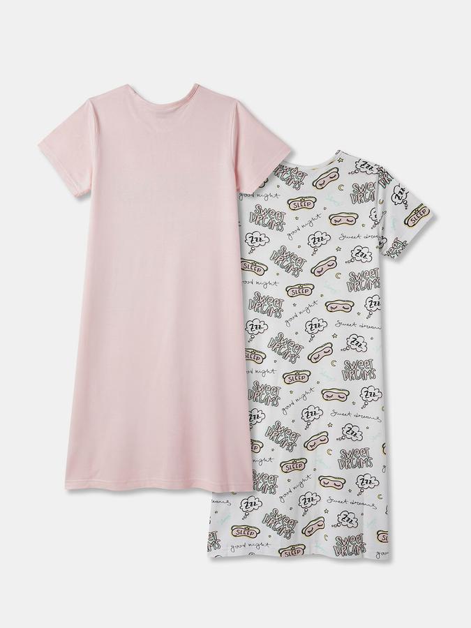 Girls Cotton Short Sleeve Graphic Nightdress