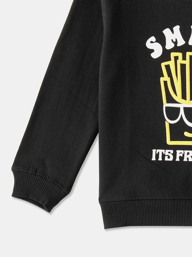 Boys Cotton Blend Relaxed Fit Crew Neck Graphic Sweatshirt