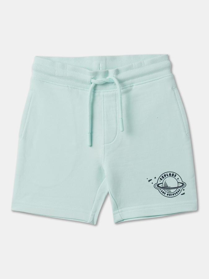 Boys Graphic Print Regular Fit Shorts with Insert Pockets