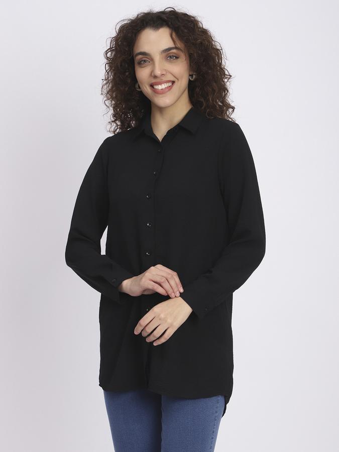R&B Women Black Solid Shirt