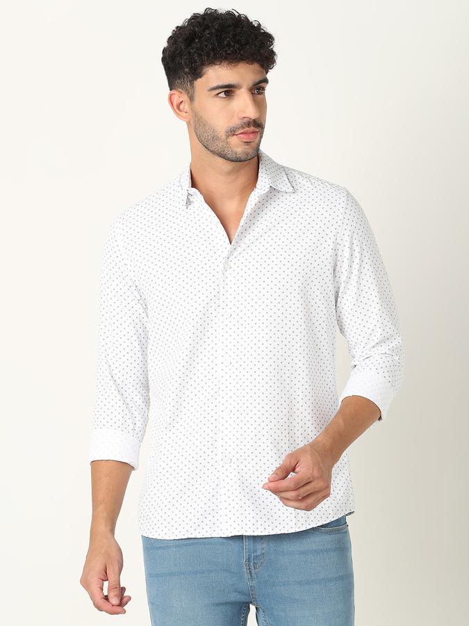 Men Swiss Dot Print Regular Fit Shirt image number 0