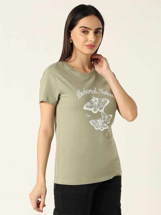 Graphic Print Women Round Neck T-Shirt image number 3