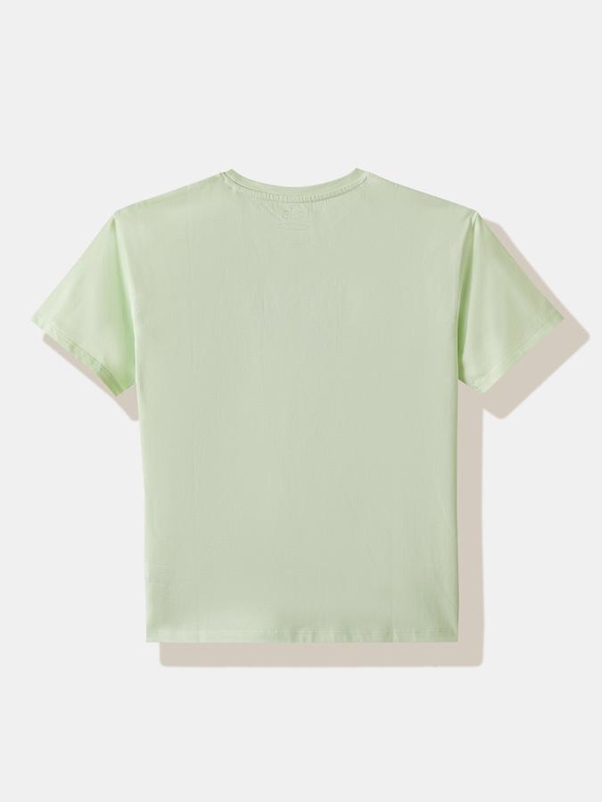 Girls Cotton Regular Fit Crew Neck Graphic T-shirt