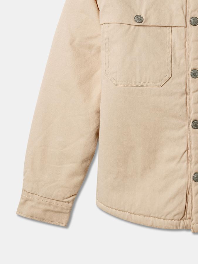 Boys Cotton Shacket Snap Front Solid Jacket