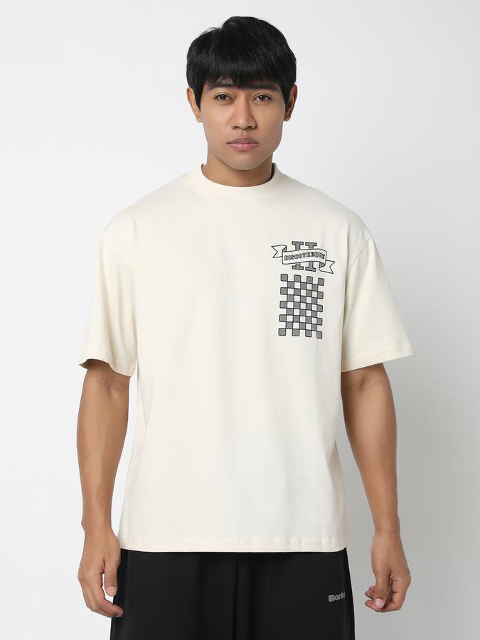 Men Graphic Print Relaxed Fit Crew-Neck T-Shirt image number 0