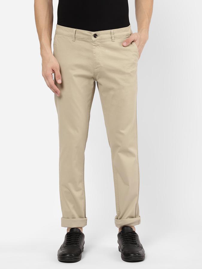 R&B Beige Men Casual Trousers