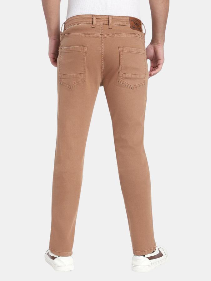 R&B Khaki Slim Fit Men Mid Rise Jeans