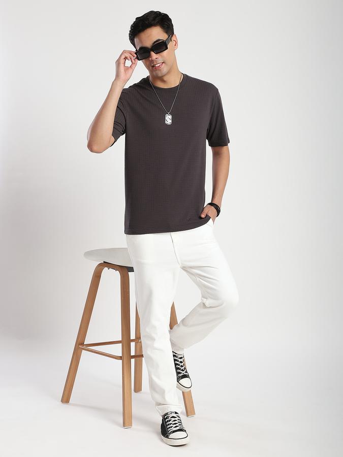 Men Cotton Regular Fit Crew Neck Solid T-shirt