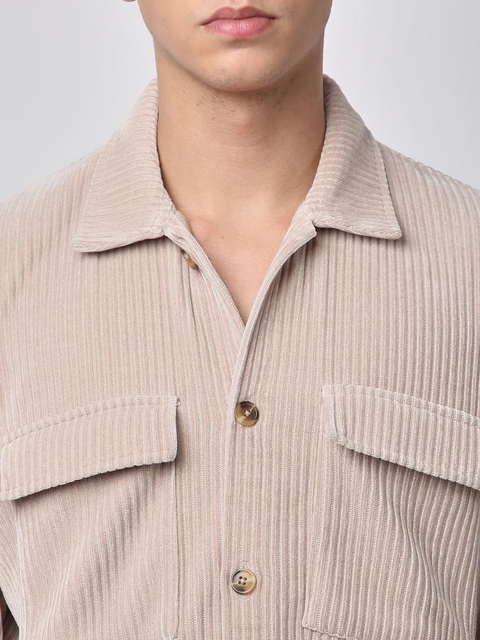 Men Corduroy Regular Fit Solid Jacket
