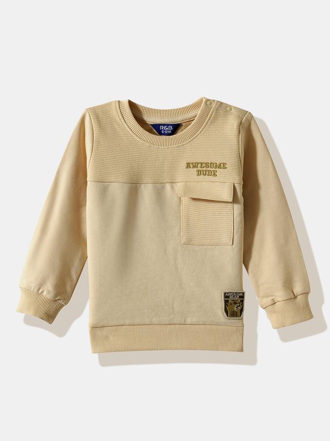 Boys Cotton Embroidered Sweatshirt And Drawstring Joggers Set