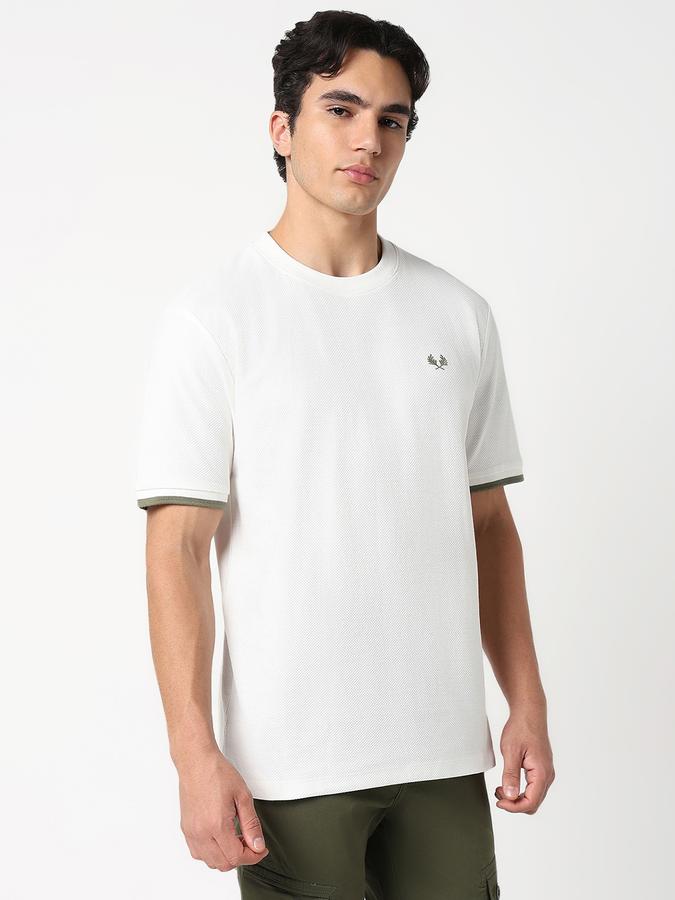 Self Design Men Round Neck T-Shirt  image number 1