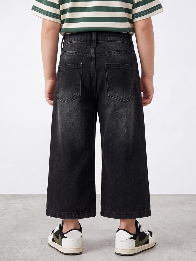 R&B Boys Black Relaxed Fit Mid-Rise Denim Jeans