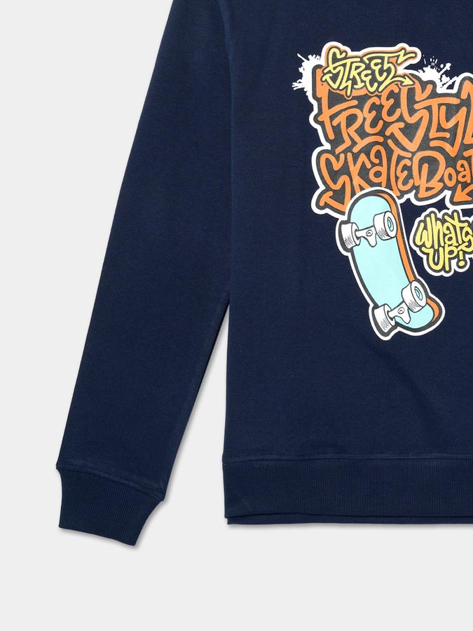 Boys Graphic Print Round-Neck Sweatshirt data-index=