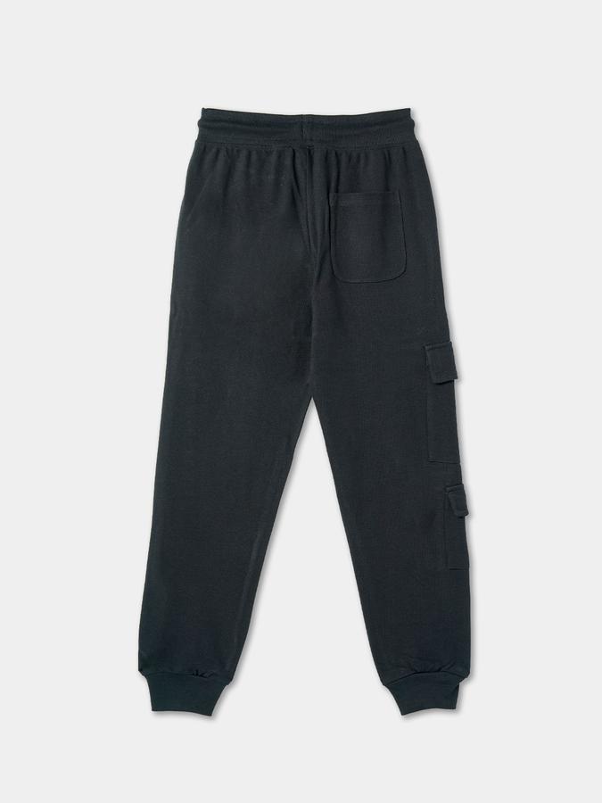 Boys Typographic Print Joggers with Elasticated Drawstring Waist image number 1