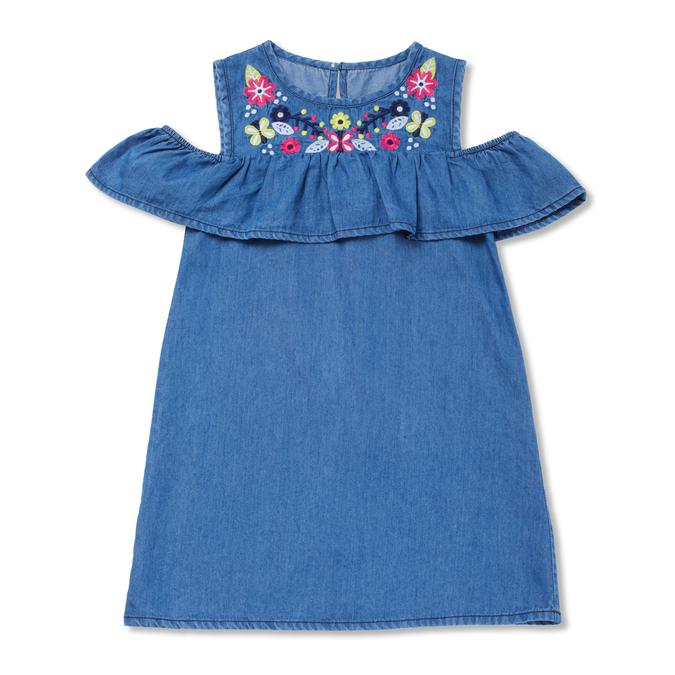 R&B Round Neck Printed Blue Dress image number 0