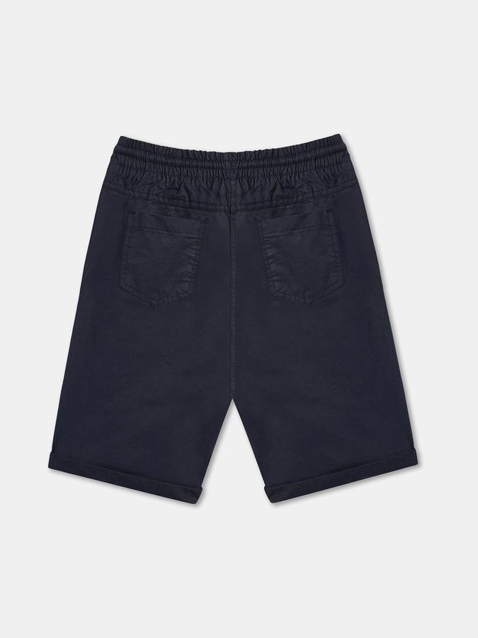 Boys Cotton Relaxed Fit Elastic Waist Clean Hem Shorts