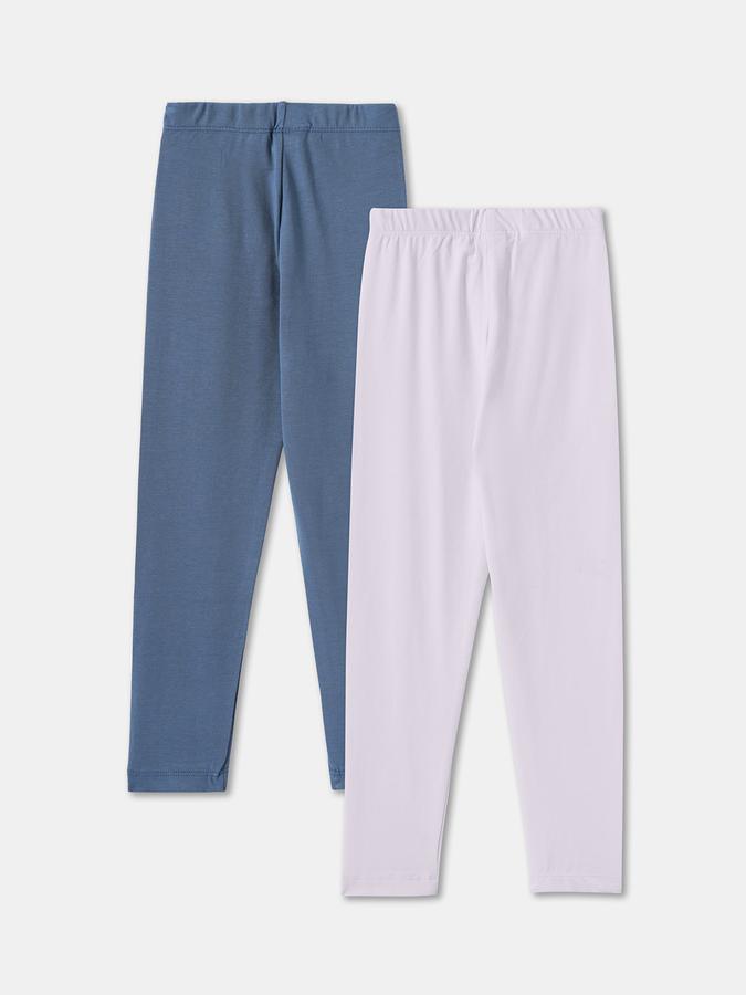 Girls Blend Solid Fitted Full Length Elasticated Waist Legging