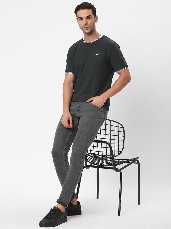 Men Cotton Skinny Fit Mid Rise Clean Look Jeans