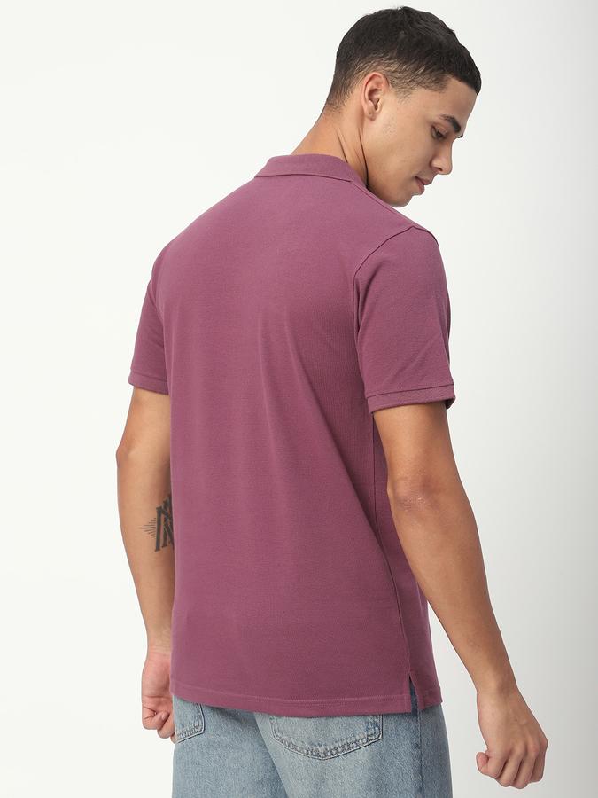 Solid Men Polo Neck T-Shirt image number 2
