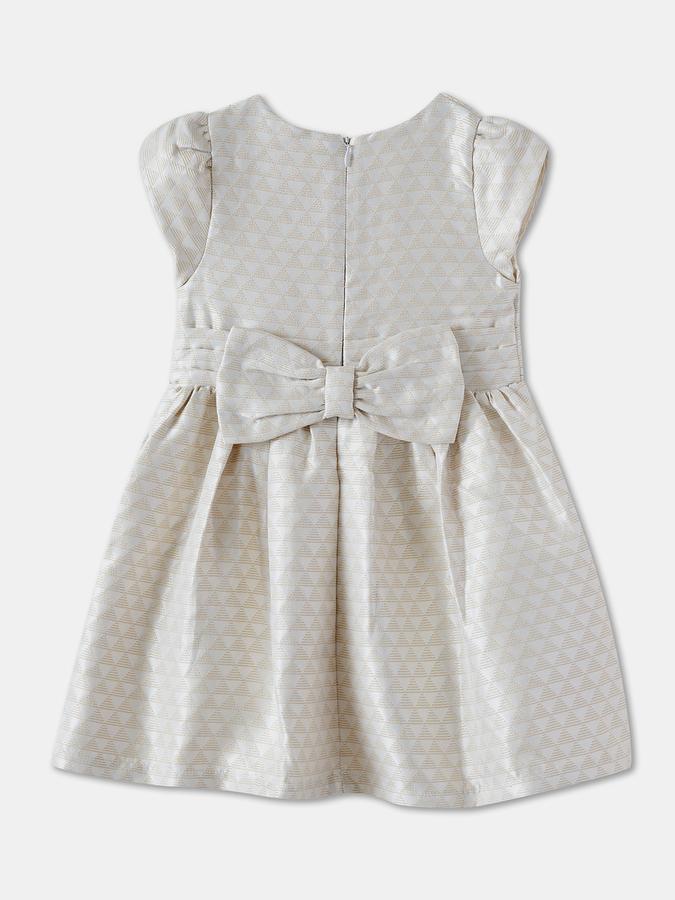 Girls Checked Short Sleeve Round Neck Regular Dress