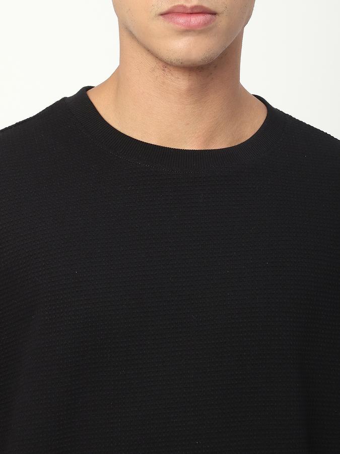 Men Cotton Regular Fit Crew Neck Solid Sweatshirt