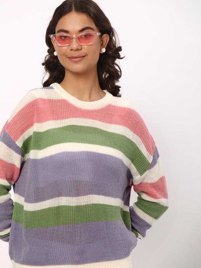 R&B Women's Striped Sweater image number 0