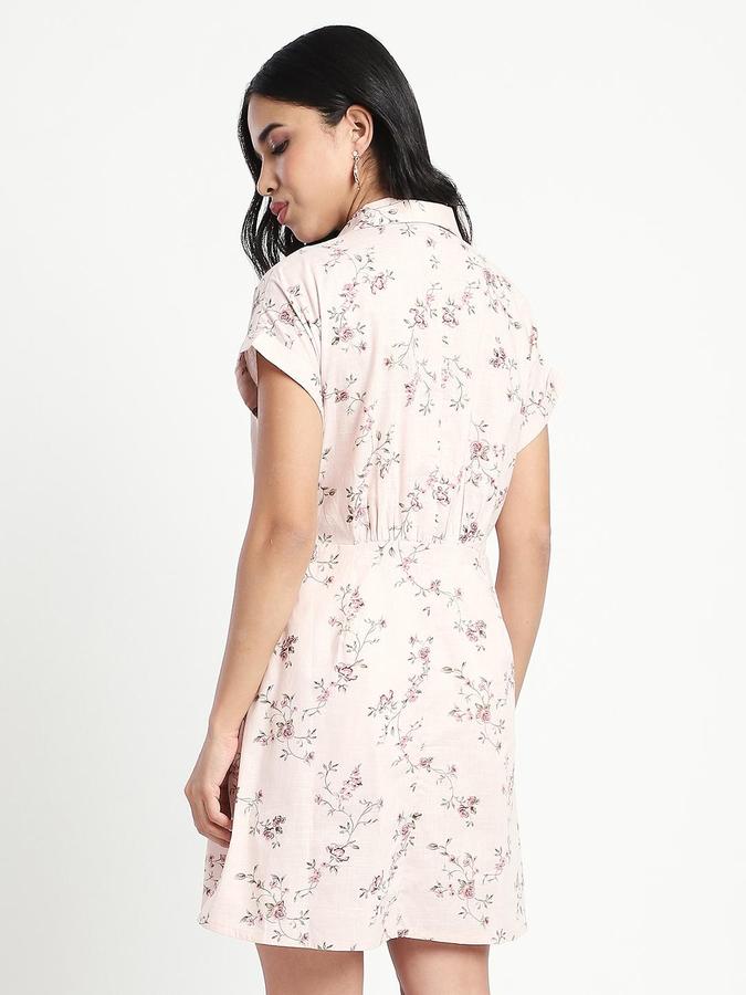 R&B Pink Printed Women Regular fit Dress