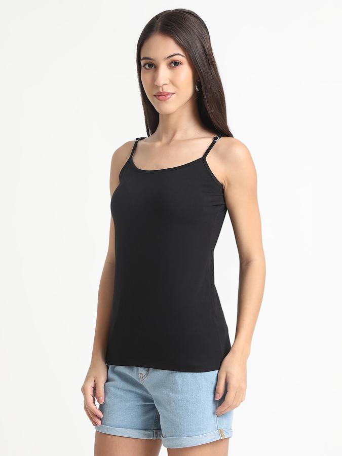 R&B Women Black Solid Camisole Top