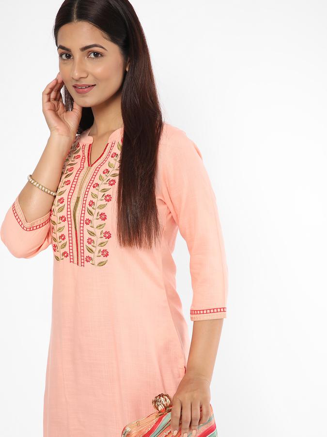 R&B Women Peach Kurta image number 0