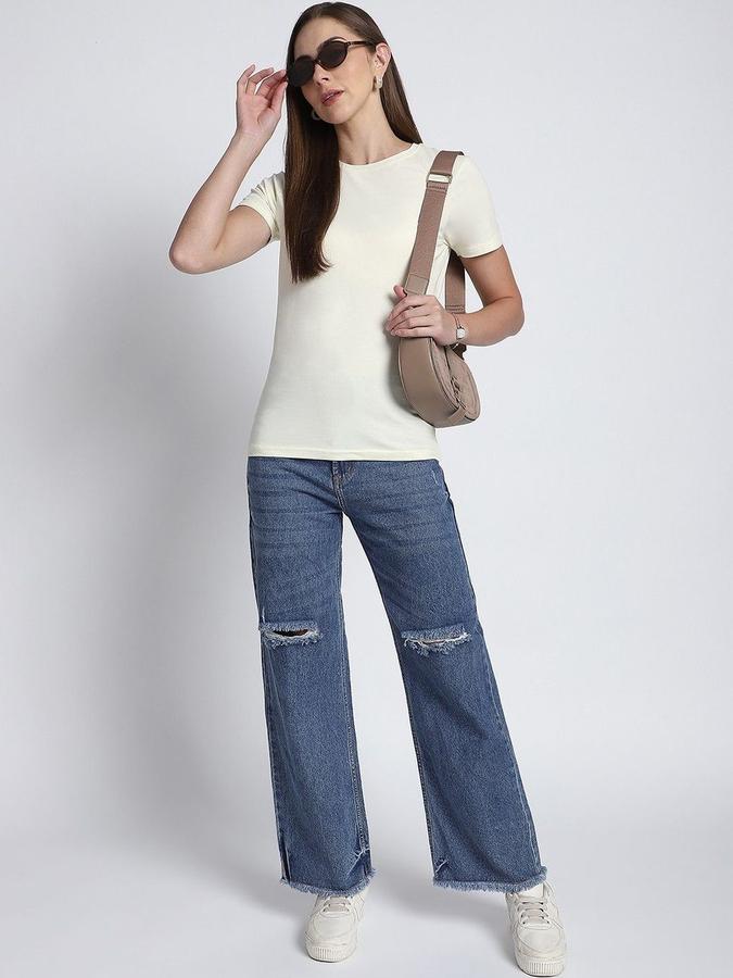 R&B Womens Banana Solid Round Neck Short Sleeves T-shirt