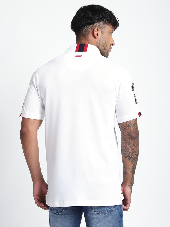 Men Cotton Regular Fit Polo Neck Graphic T-shirt