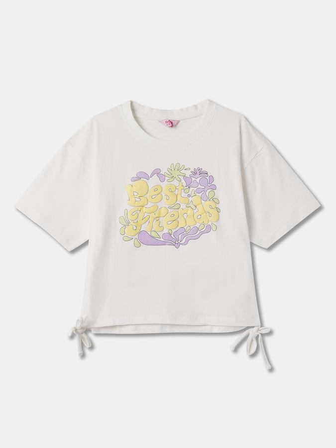 Girls Typographic Print Round-Neck Top image number 0