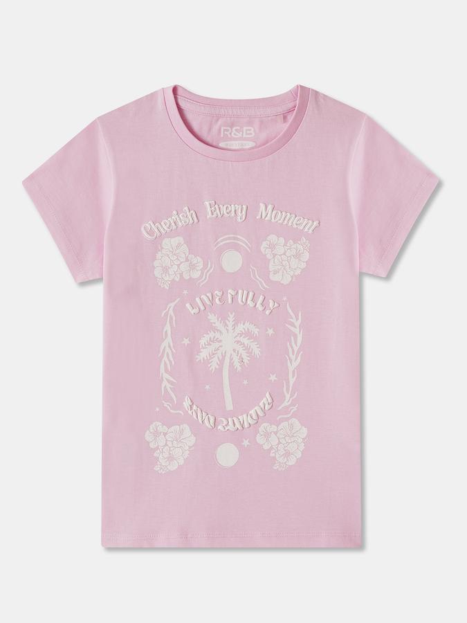 Girls Graphic Regular Fit Short Sleeve Crew Neck T-Shirt
