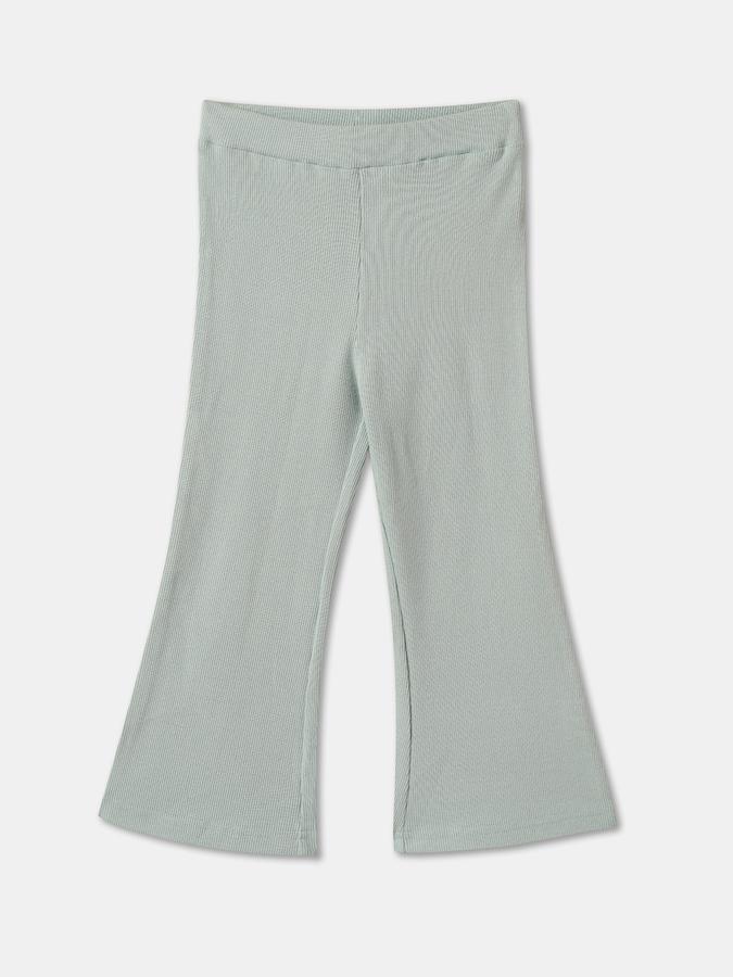 Girls Cotton Blend Floral Sweatshirt And Flared Pants Set