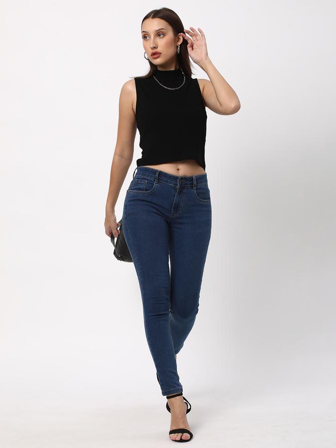 Women Regular Fit Top with High Neck image number 1