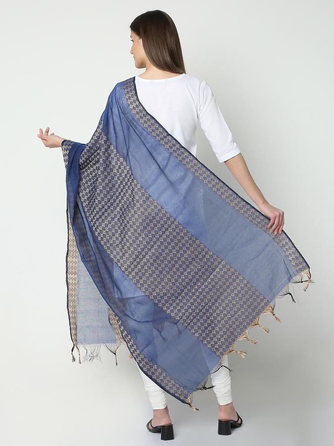 R&B Women's Navy Blue Printed Dupatta