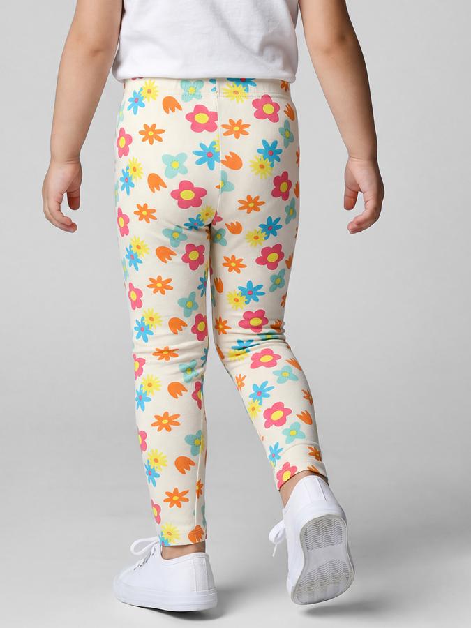 R&B Multi color Floral Printed Girls Leggings