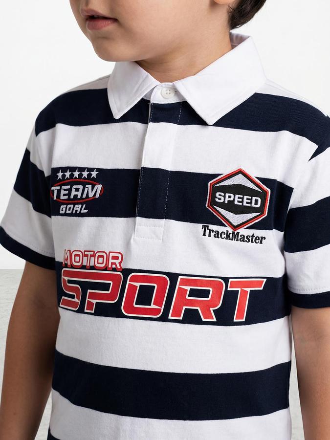 R&B Multi Boys Striped Short Sleeves Tshirt