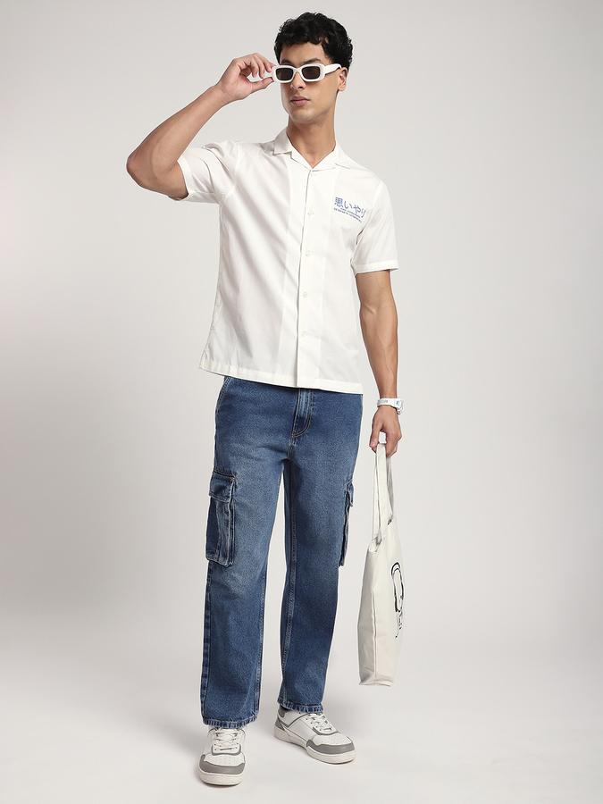 Men Cotton Relaxed Fit Mid Rise Cargo Jeans
