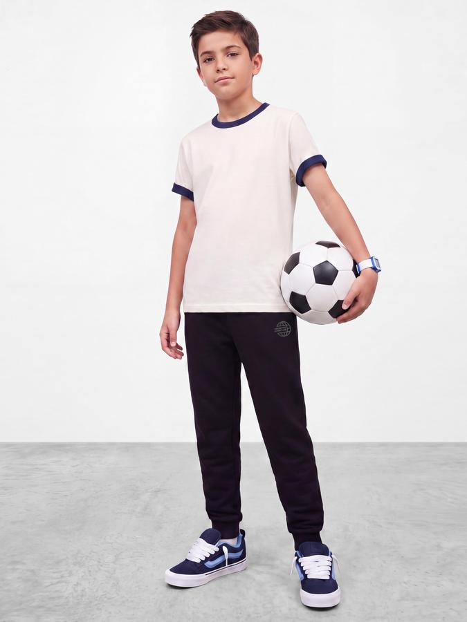 R&B Boys Navy Blue Graphic Print Elasticated waist Jogger Pant 