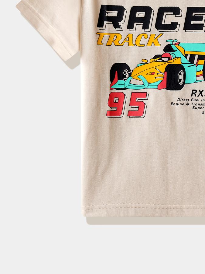 Boys Cotton Regular Fit Crew Neck Graphic T-shirt