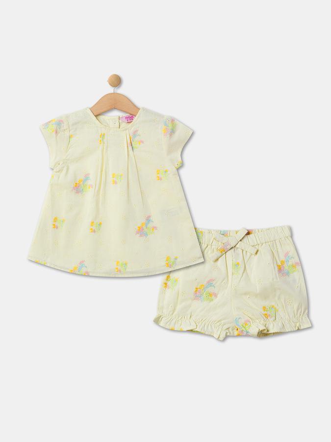 R&B Girl's All Over Printed Short Sleeves Top & Bottom Sets