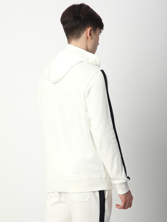 Men Fleece Regular Fit Hooded Zip-Up Sweatshirt