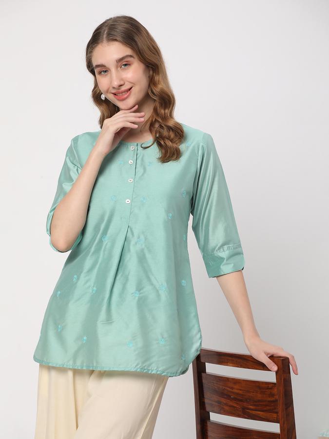 R&B Women's Green Printed Top