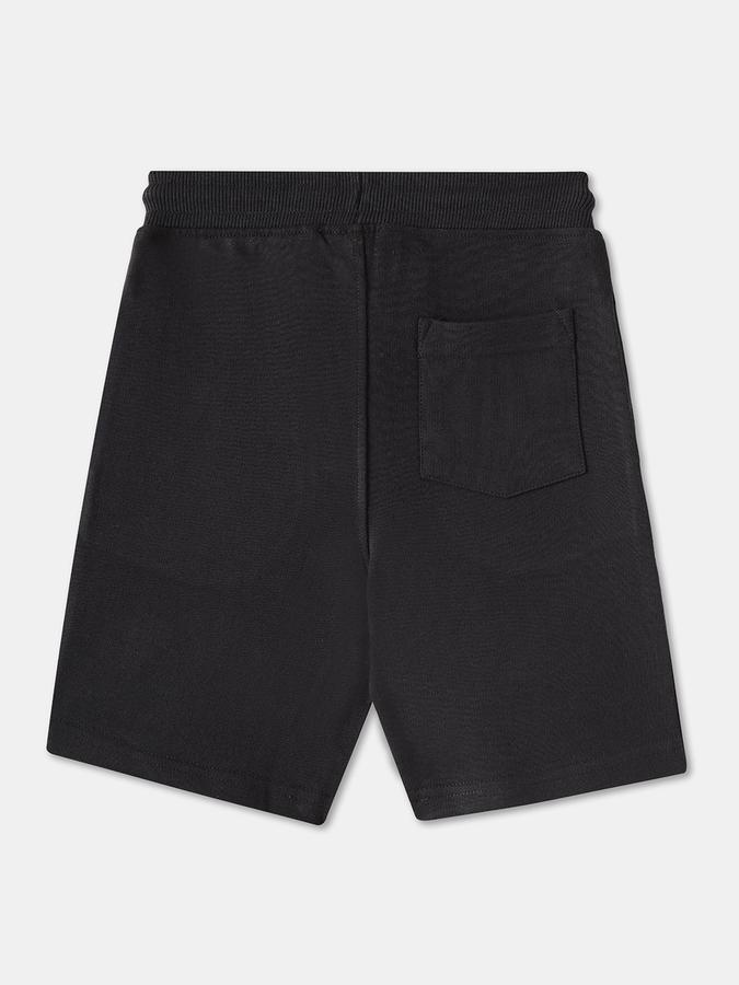 Boys Cotton Embroidered Mid Rise Drawstring Waist Clean Hem Shorts